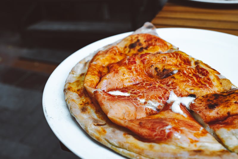 BBQ chicken deep dish pizza with ranch drizzle